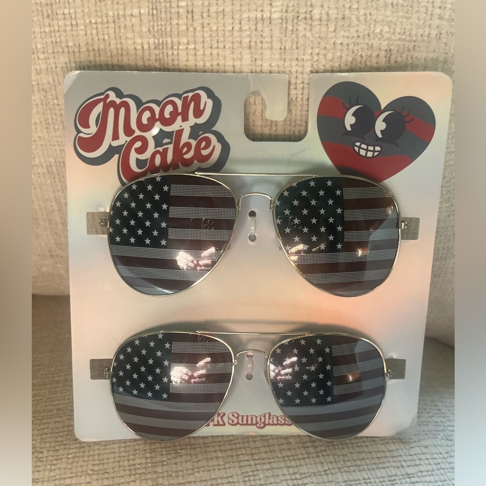 NWT Moon Cake American Flag Aviator Sunglasses- Two pack